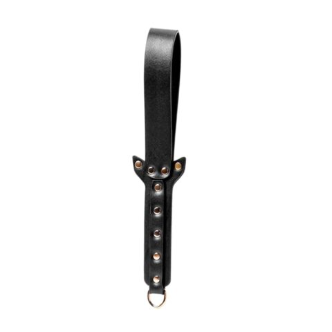 T-shaped genuine leather spanking paddle with stud details