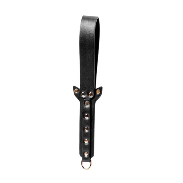 T-shaped genuine leather spanking paddle with stud details