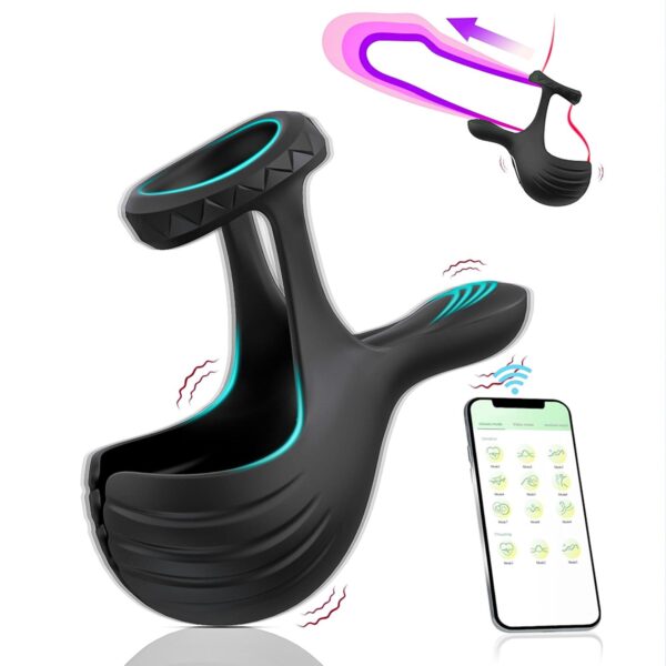 Vibrating Cock Ring with Ball Massager - Image 2