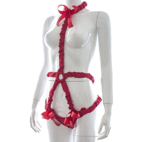 Red Ribbon Bondage Harness
