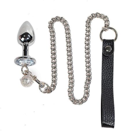 Leash-Linked Metal Butt Plug