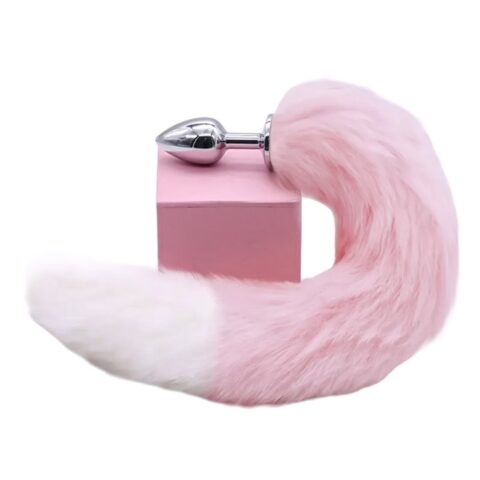Pink Fox Tail Metal Butt Plug