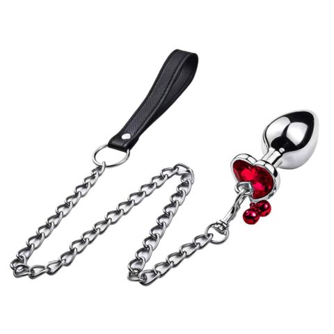 Heart Gem Butt Plug with Leash