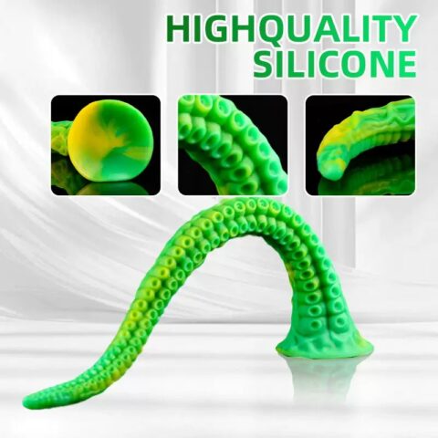 Luminous Tentacle Dildo glowing green soft silicone toy
