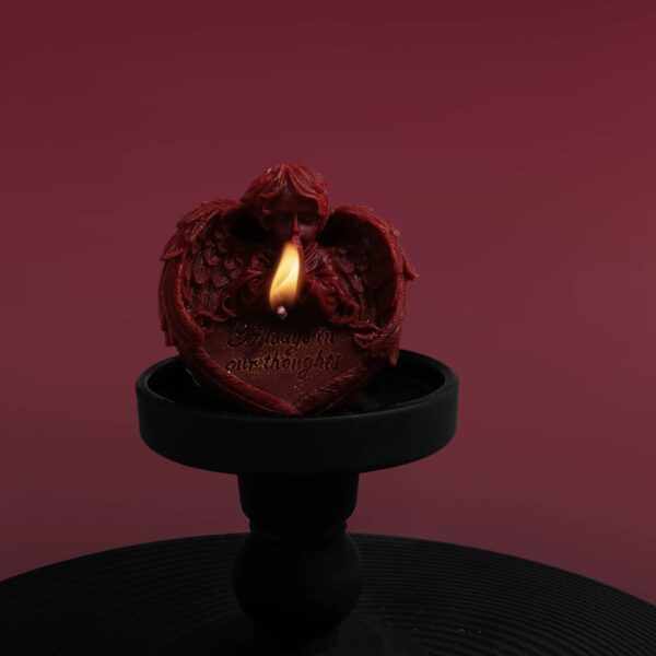 Gothic Angel Heart Candle-purrplay - Image 2