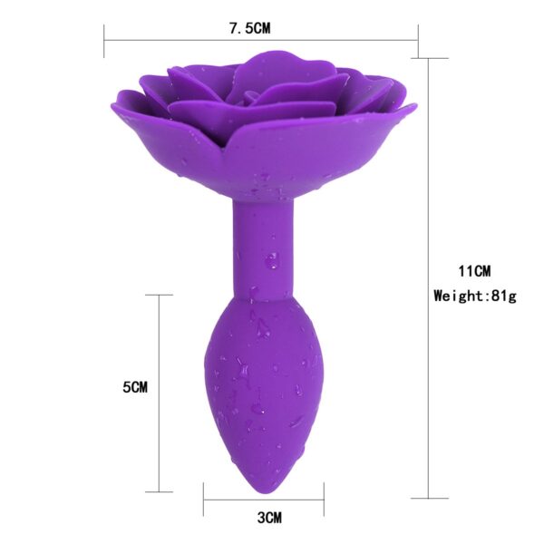 Rose-Shaped Silicone Butt Plug-purrplay - Image 4