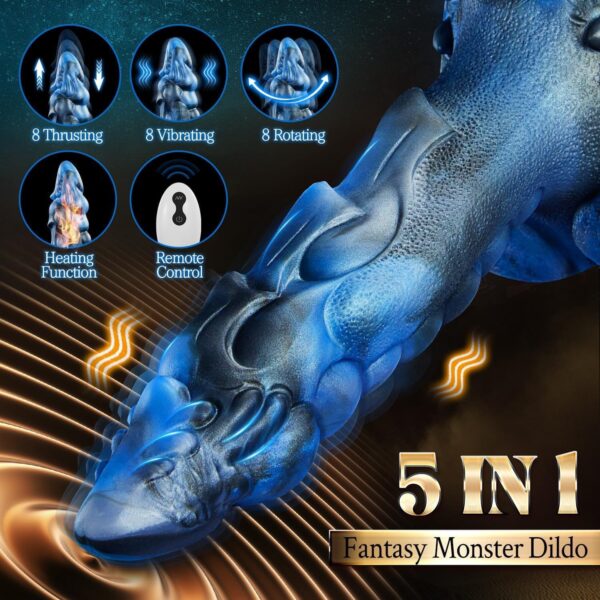 5-in-1 Dragon Fantasy Dildo with Remote-purrplay - Image 2